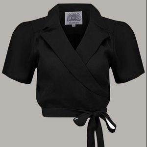 Seamstress of Bloomsbury Greta Blouse in black
